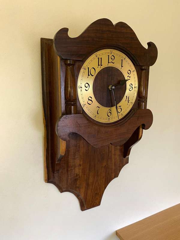 Wooden wall clock with quartz movement - 550 x 300mm case