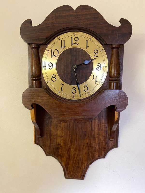 Wooden wall clock with quartz movement - 550 x 300mm case