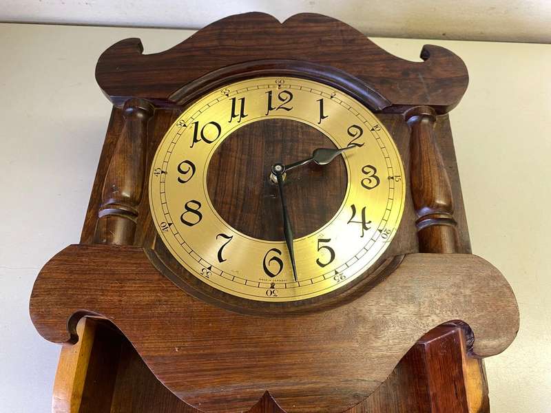 Wooden wall clock with quartz movement - 550 x 300mm case