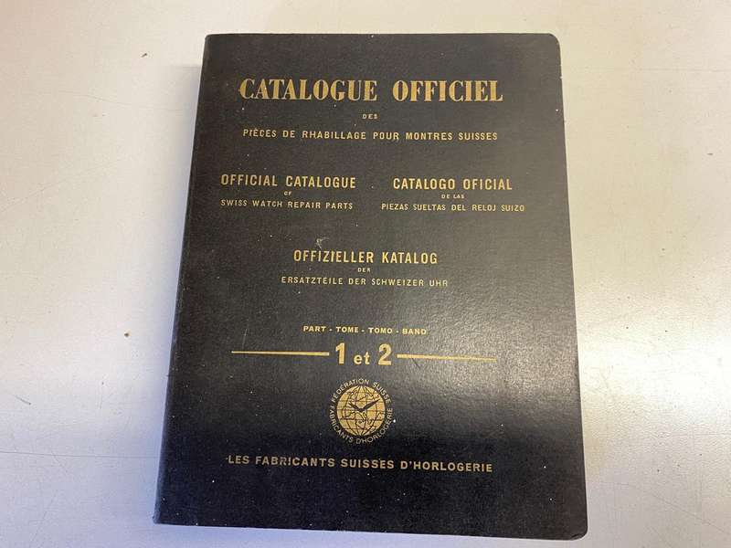 Official catalogue of Swiss watch repair parts