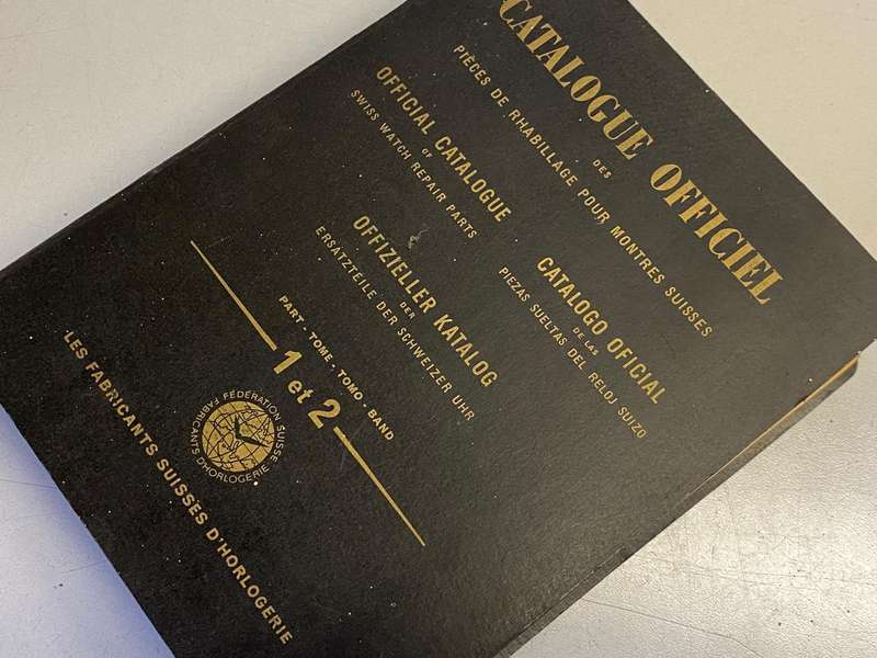 Official catalogue of Swiss watch repair parts