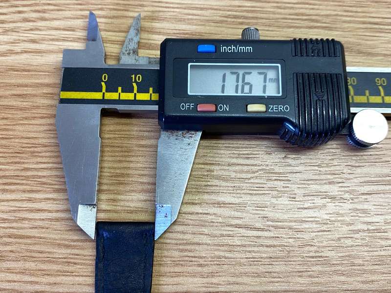 18mm black leather watch strap #2