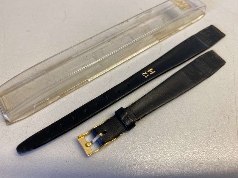 HIRSCH - 12mm  leather watch strap - lot 2