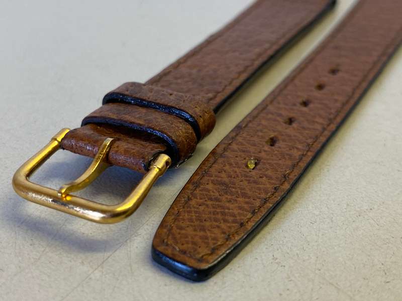 16mm brown leather watch strap