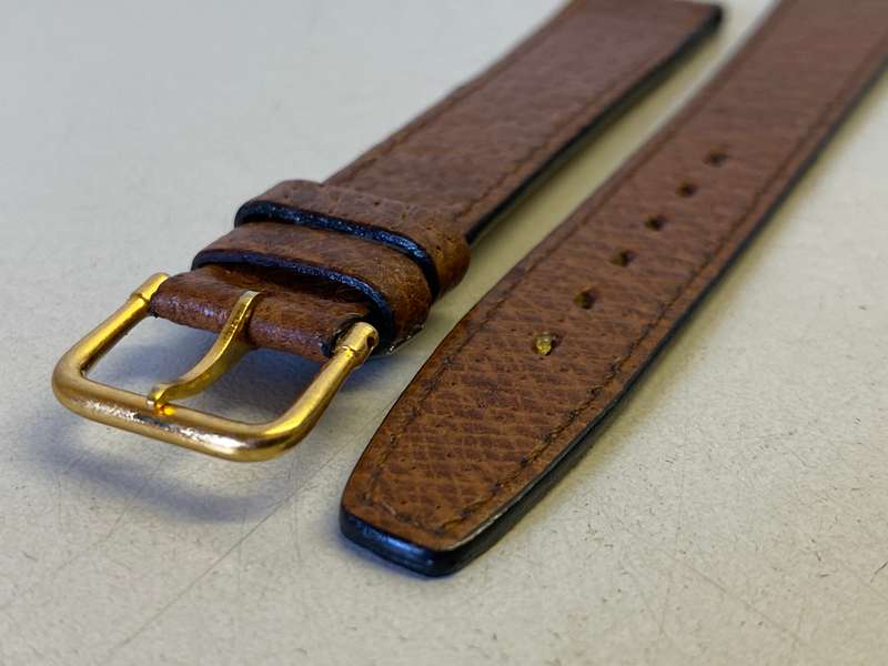 16mm brown leather watch strap