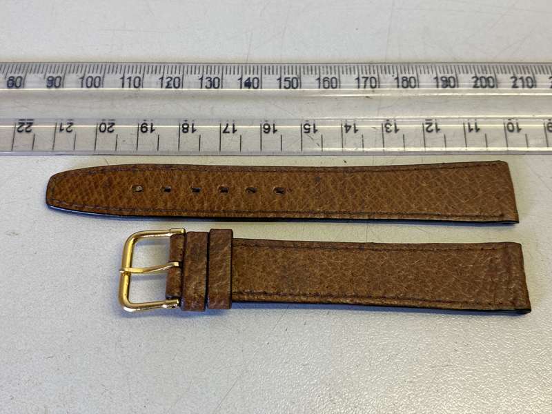 16mm brown leather watch strap