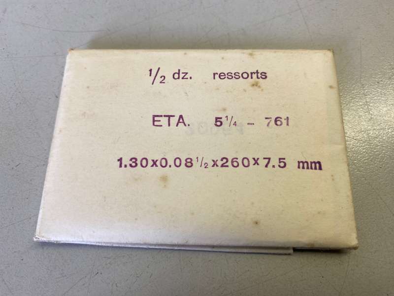 Mainsprings for ETA movements calibers 735 - 746 - 761 - 900 - 980