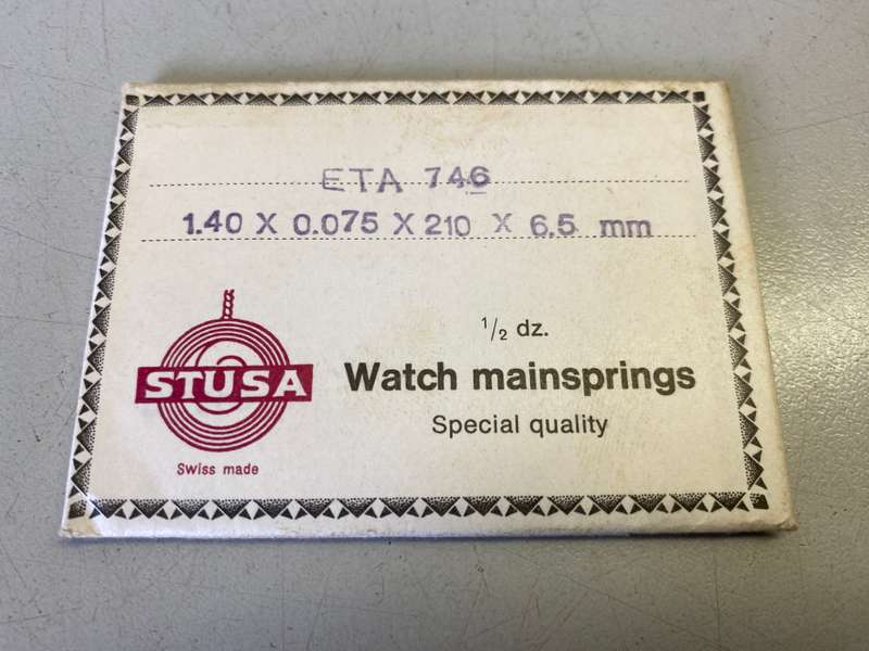 Mainsprings for ETA movements calibers 735 - 746 - 761 - 900 - 980