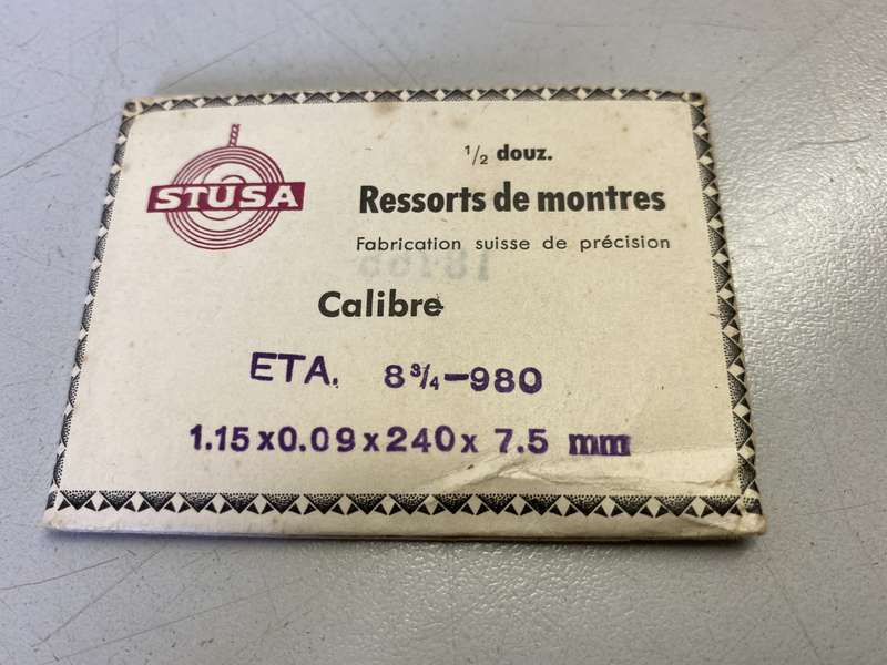 Mainsprings for ETA movements calibers 735 - 746 - 761 - 900 - 980