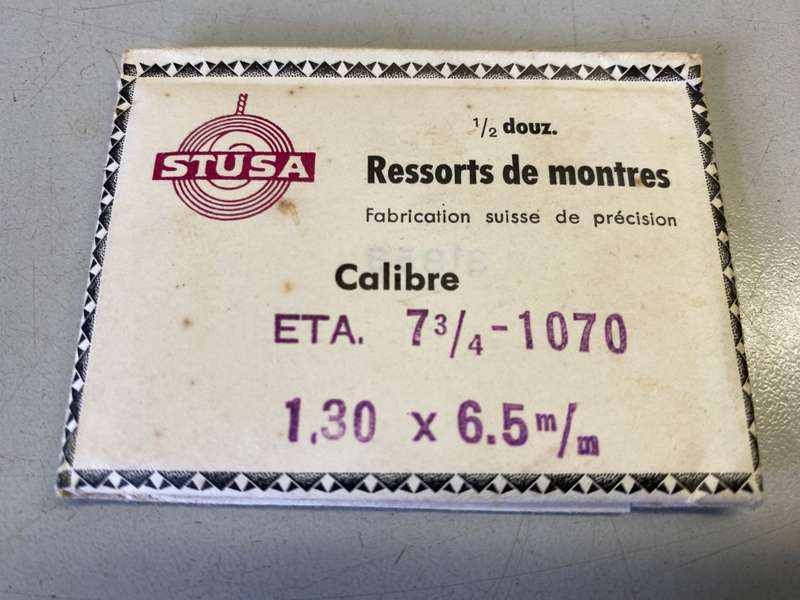 Mainsprings for ETA movements calibers 1045 - 1070 - 1080 - 1100