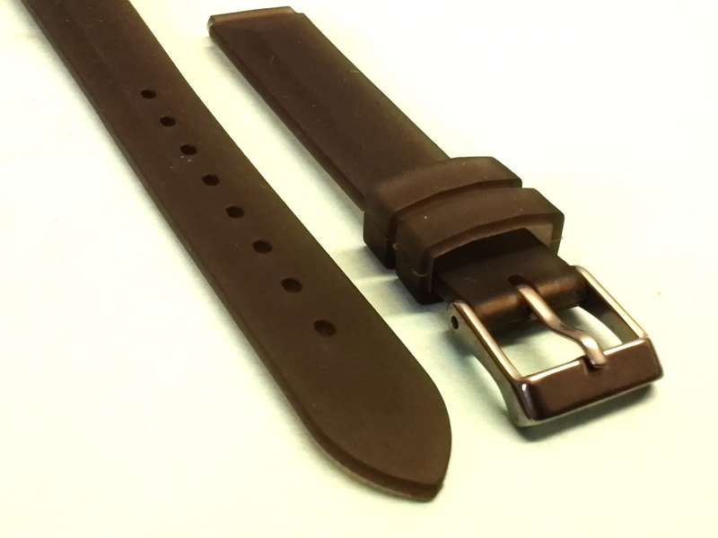 Soft black silicone strap - 12mm