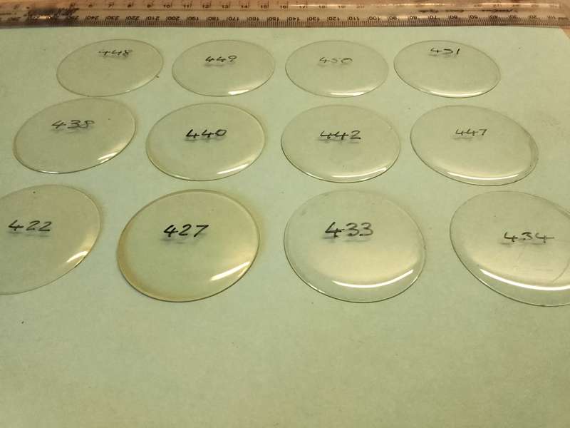 Pocket watch crystals - domed - 12 pieces