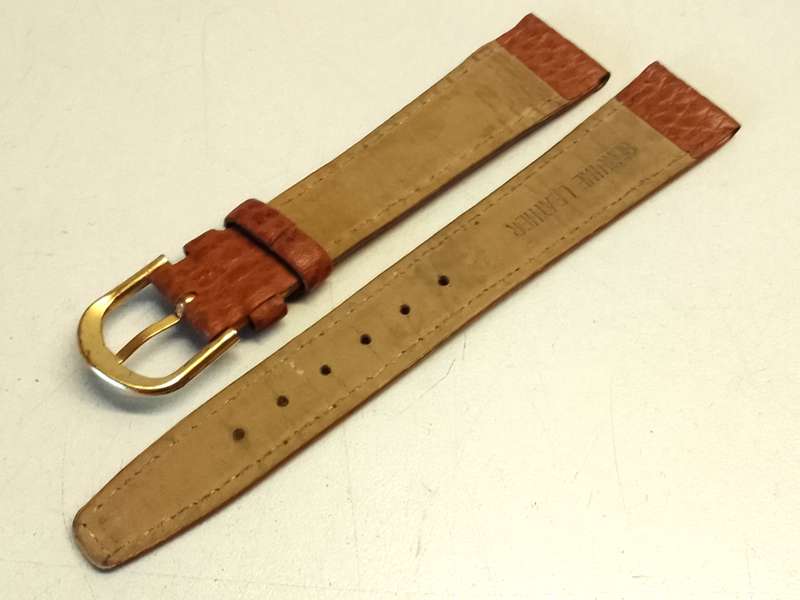 16mm brown leather watch strap - #2