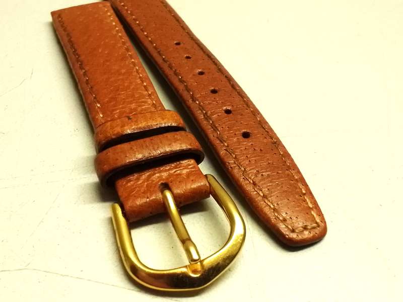 16mm brown leather watch strap - #2