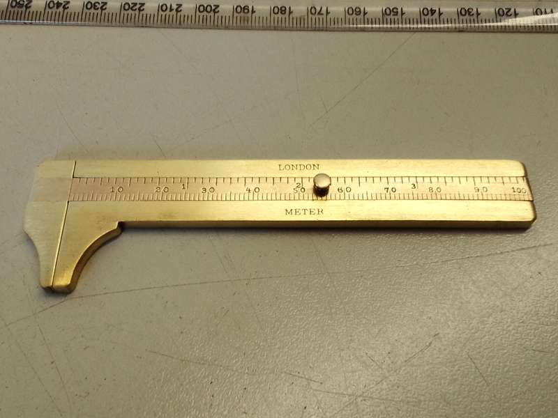 Antique brass vernier measuring caliper