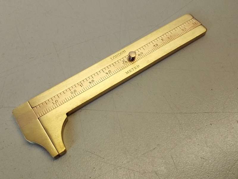 Antique brass vernier measuring caliper