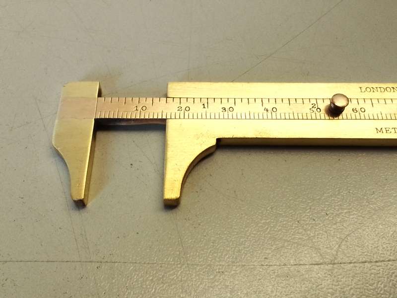 Antique brass vernier measuring caliper