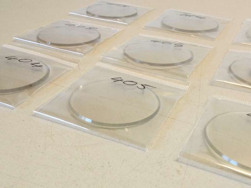 Pocket watch crystals - curved bevel edge- 12 pieces