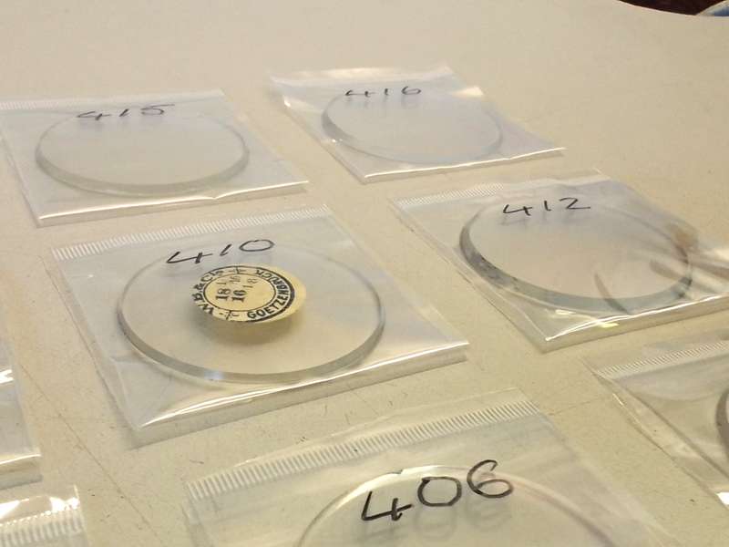 Pocket watch crystals - curved bevel edge- 12 pieces