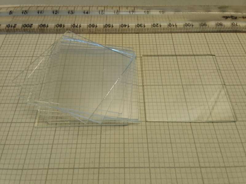 40mm square flat glass - 10 pieces