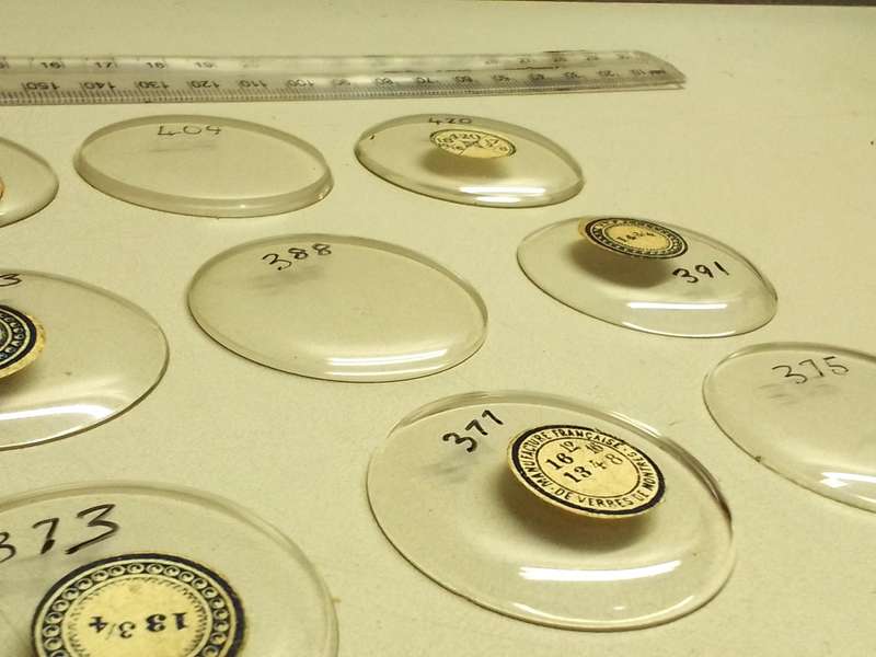 Pocket watch crystals - domed - 12 pieces