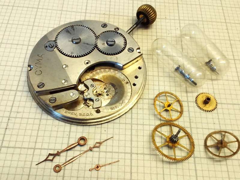Parts for Cyma R971 pocket watch