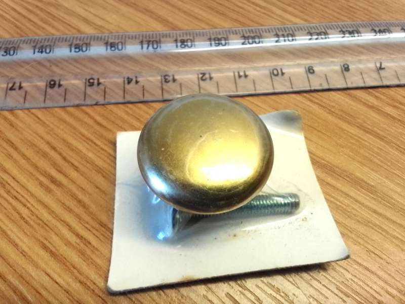 25mm solid brass furniture knobs x 2