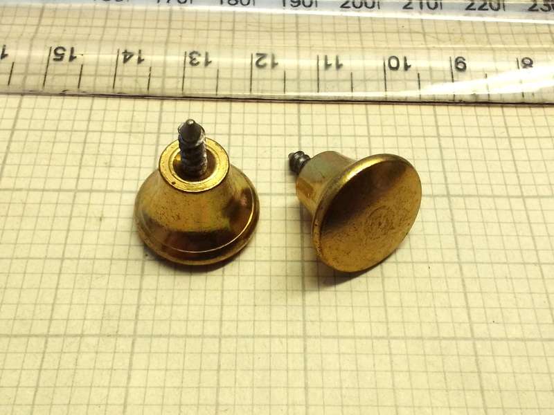 16mm solid brass furniture knobs x 2