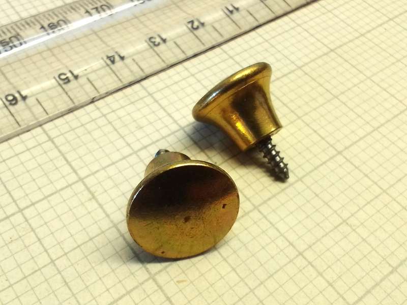 16mm solid brass furniture knobs x 2