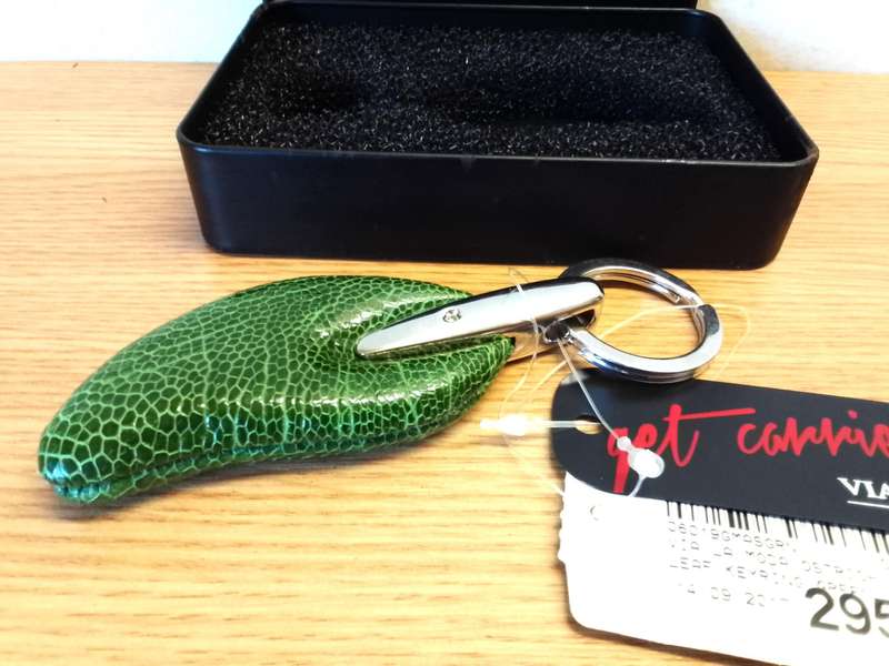 Ostrich leg leather key ring