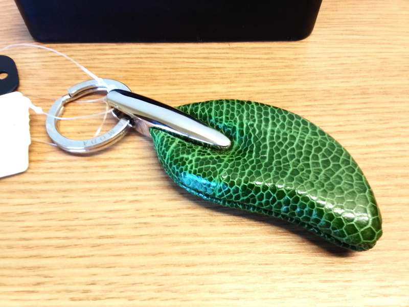 Ostrich leg leather key ring