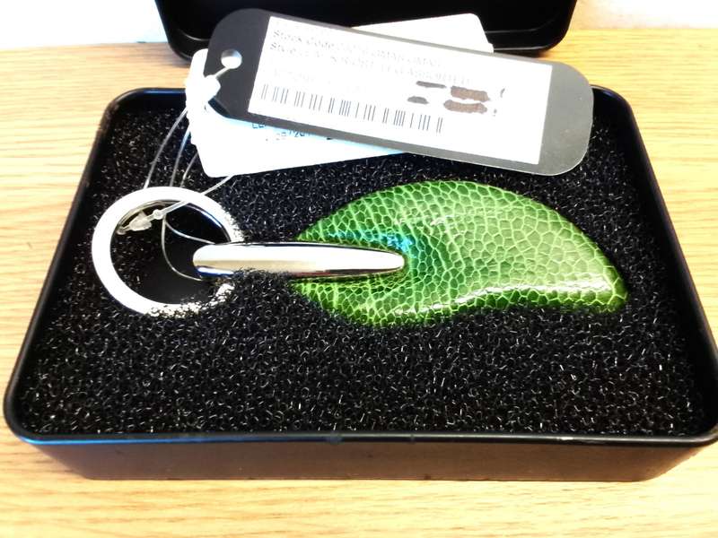 Ostrich leg leather key ring
