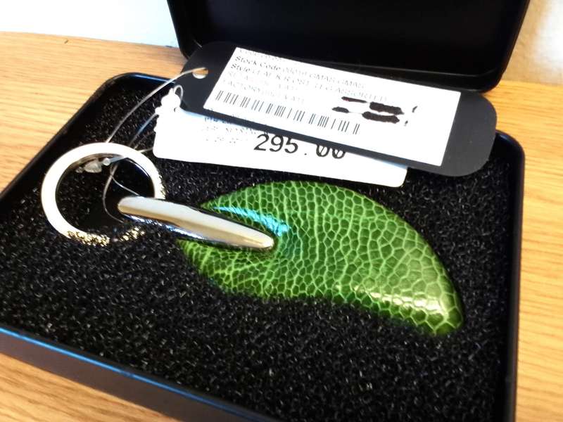 Ostrich leg leather key ring