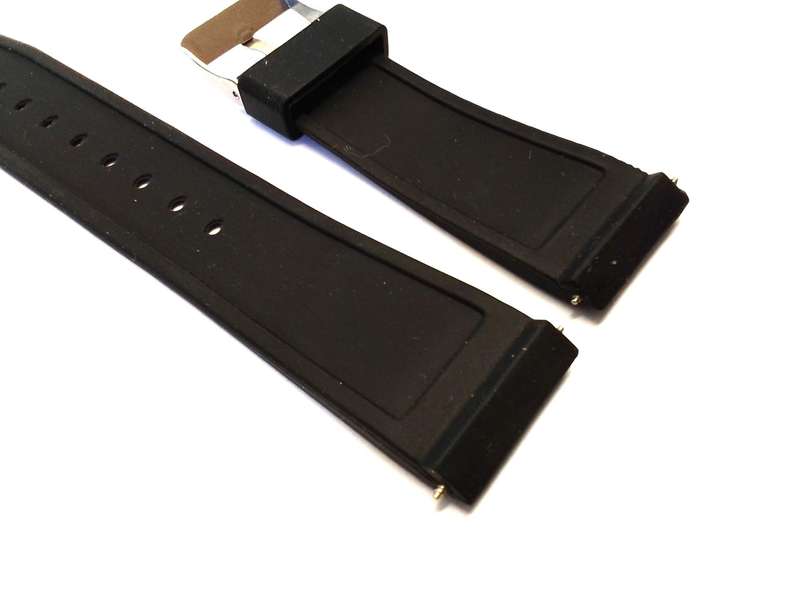 Soft black silicone strap - 24mm