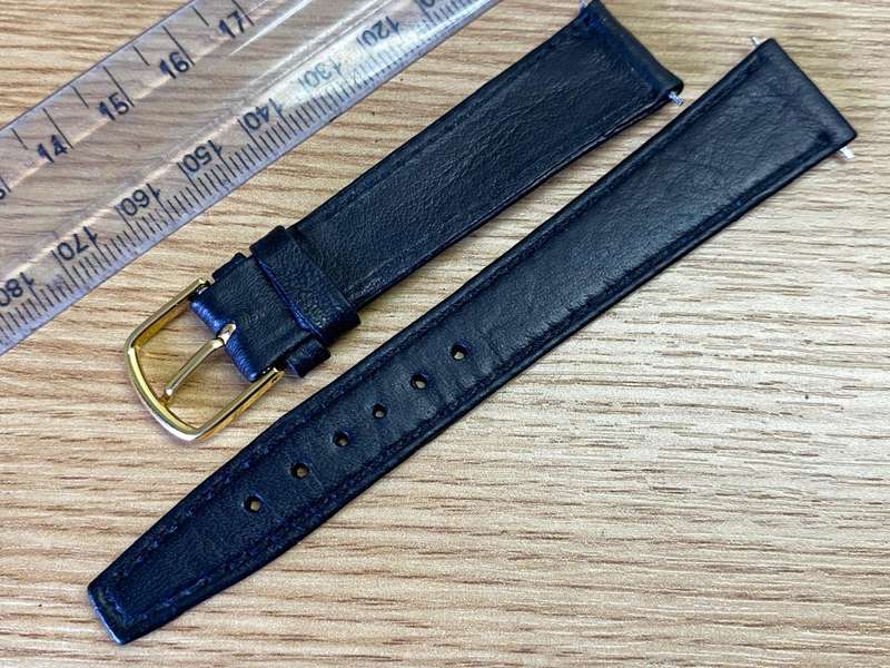 18mm black leather watch strap #3