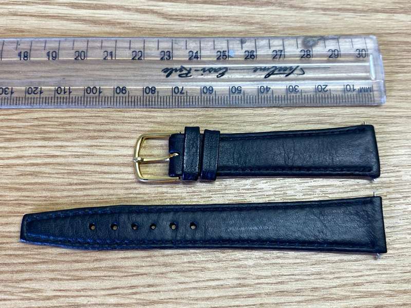 18mm black leather watch strap #3