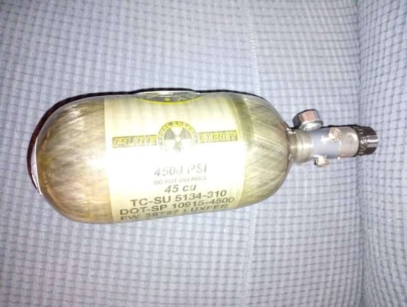 Speedball paintball gear Empire Axe   R2 upgraded Dye hopper and compressed air tank 48ci