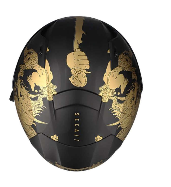 SGI Seca Katana Black/Gold Motorcycle Helmet - S