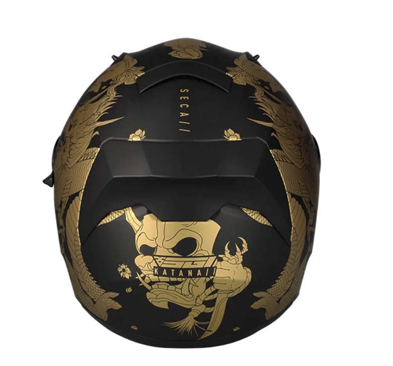SGI Seca Katana Black/Gold Motorcycle Helmet - S
