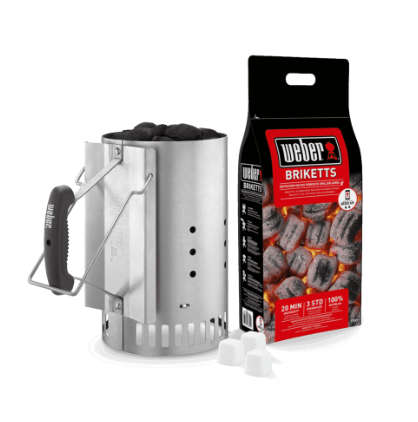 Weber Chimney Starter Set (includes 2kg Briquettes and firelighters )
