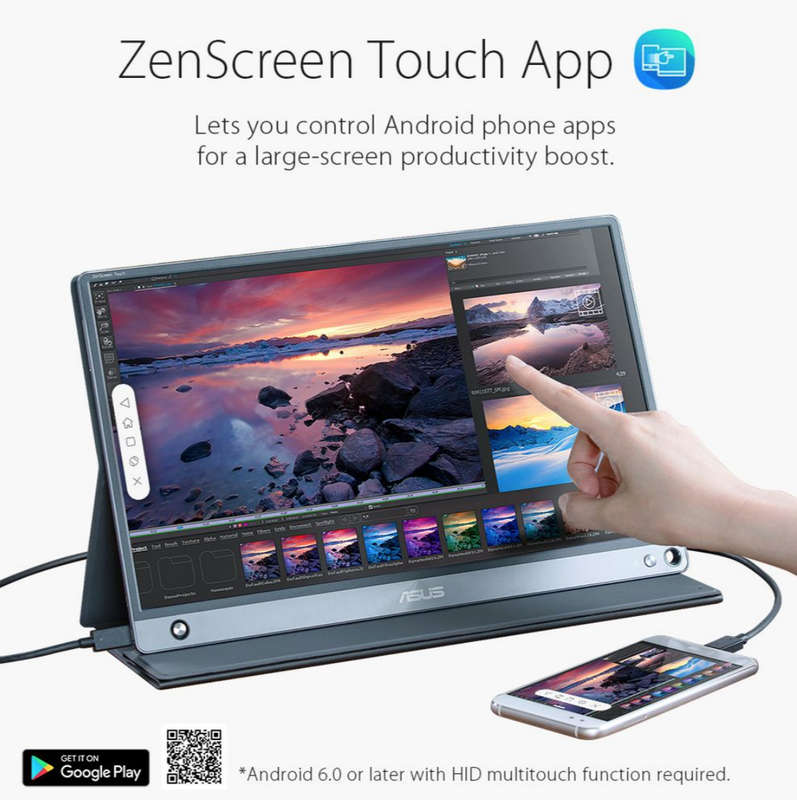 ASUS ZenScreen Touch MB16AMT 15.6" FHD Portable Monitor