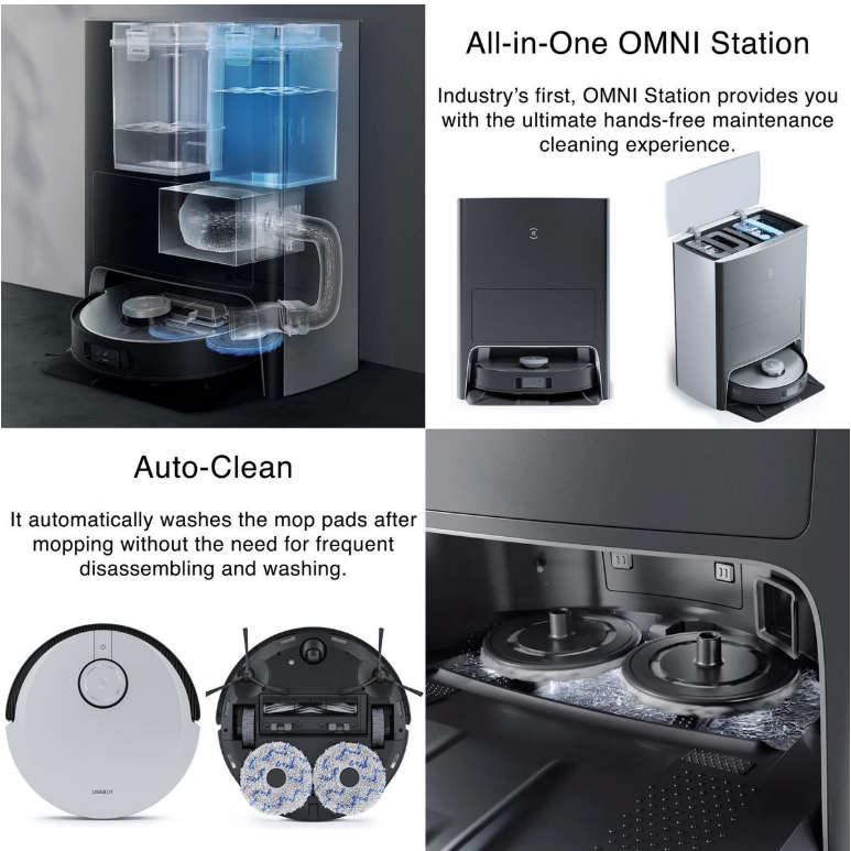 Ecovacs Deebot X1 Omni Robot Vacuum Cleaner - OMNI Station, 260min Runtime