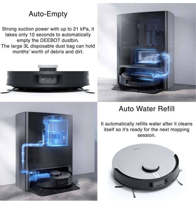 Ecovacs Deebot X1 Omni Robot Vacuum Cleaner - OMNI Station, 260min Runtime
