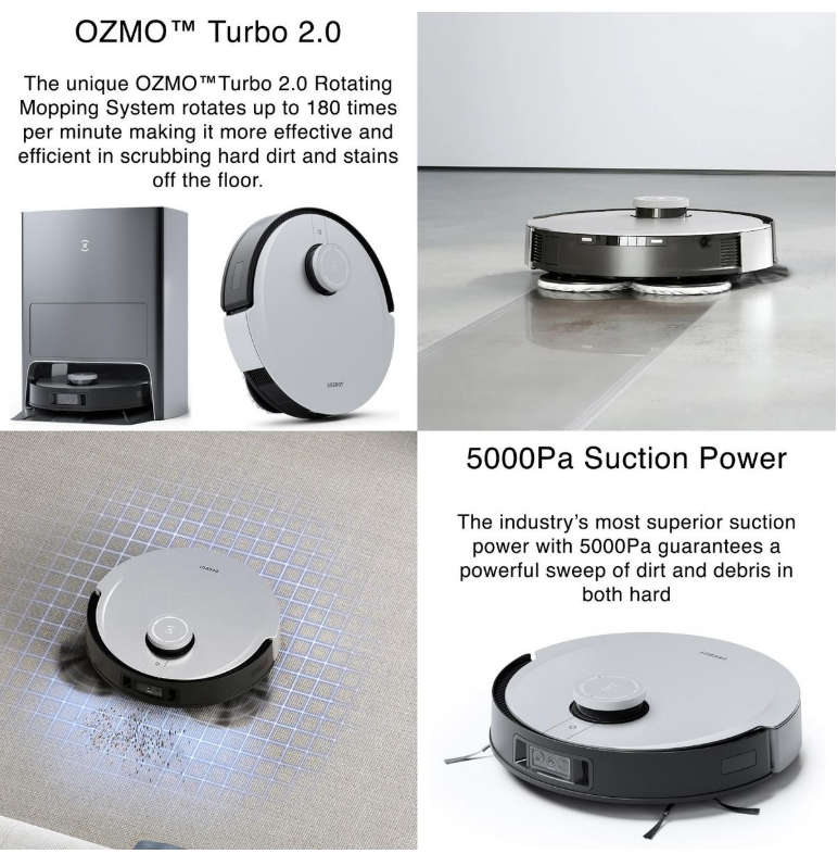Ecovacs Deebot X1 Omni Robot Vacuum Cleaner - OMNI Station, 260min Runtime