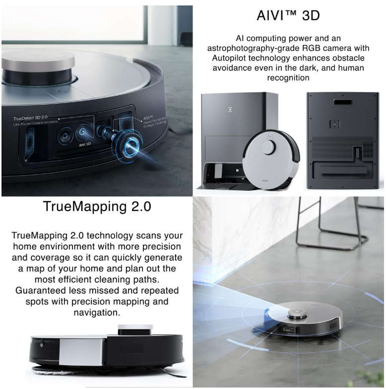 Ecovacs Deebot X1 Omni Robot Vacuum Cleaner - OMNI Station, 260min Runtime
