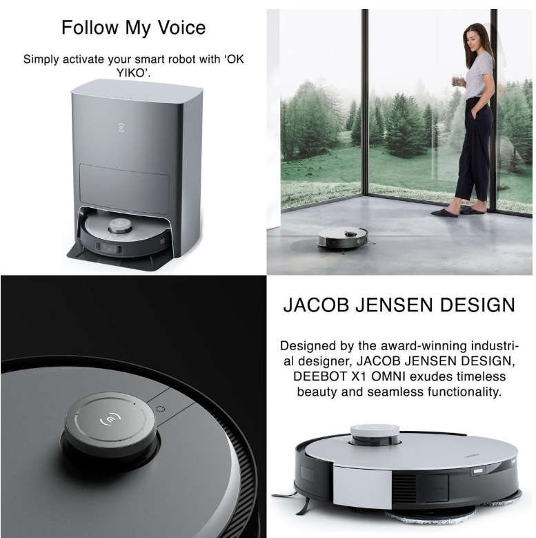 Ecovacs Deebot X1 Omni Robot Vacuum Cleaner - OMNI Station, 260min Runtime