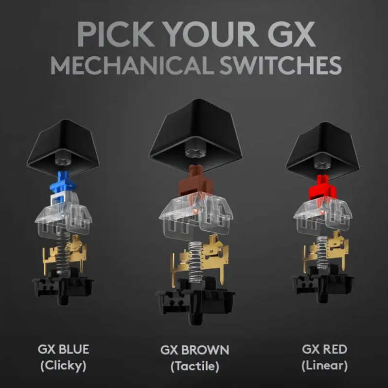 Logitech G513 Mechanical Wired Gaming Keyboard GX Brown (Tactile) Carbon