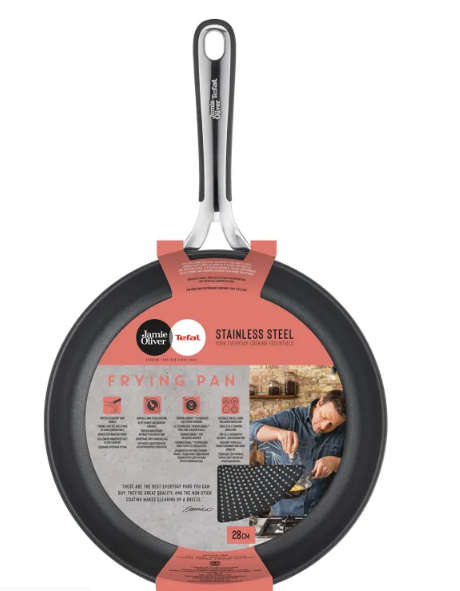 Jamie Oliver by Tefal Kitchen Essential Stainless Steel Frypan-28cm