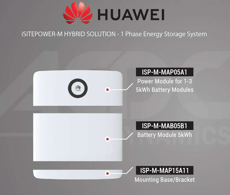 Huawei Isitepower-M 1PH Back-Up Kit 5KW Inverter 5KWh Battery Li-Ion