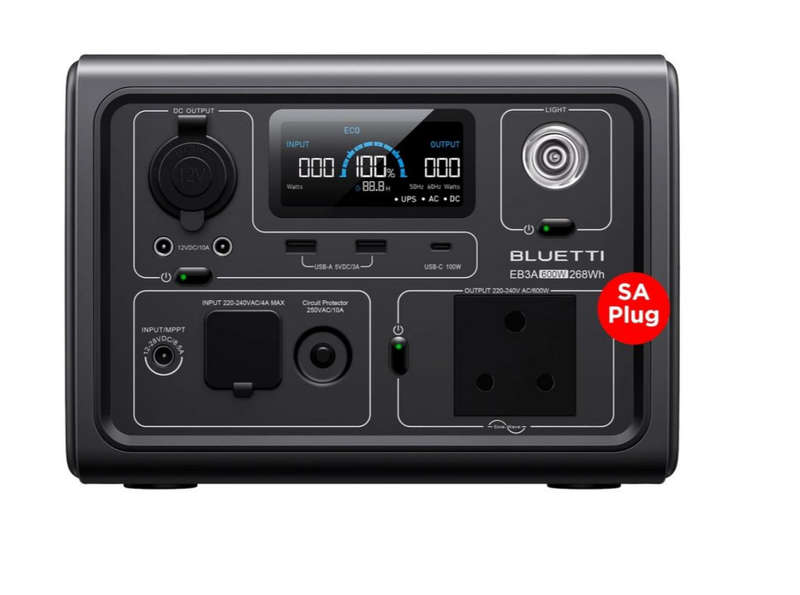 Bluetti EB3A 600W Portable Power Station 268WH SA Socket